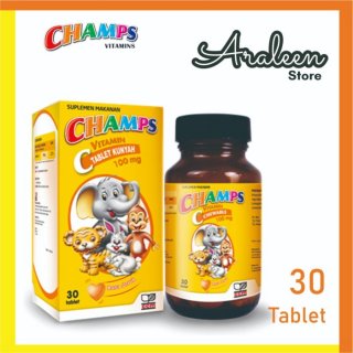 CHAMPS Vitamin C Anak / Vitamin Anak Isi 30 Tablet Rasa Jeruk