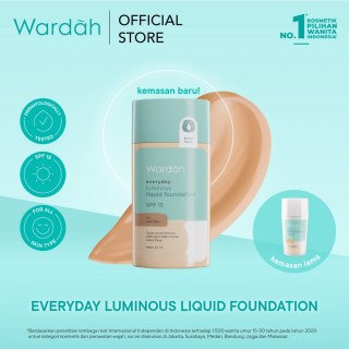 21.Wardah Everyday Luminous Liquid Foundation - Foundation Cair dengan Hasil Matte Namun Melembapkan