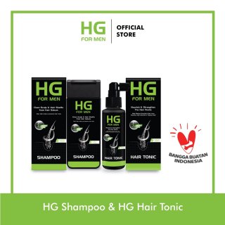 28. Paket HG Shampoo 200 ml & Hair Tonic For Men 90 ml, Merawat Rambut agar Subur