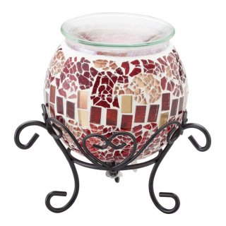 モザイクガラスが繊細で
ほのかに光るアロマライト