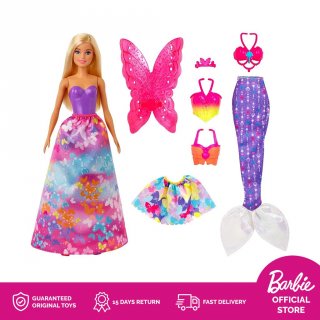 Barbie Dreamtopia Dress Up Doll Gift Set Blonde 3 Fashions