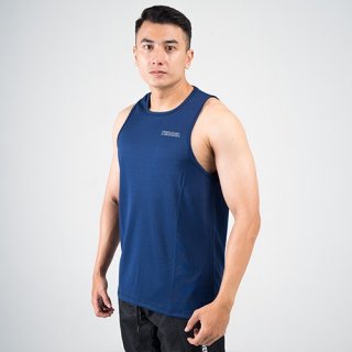 16. Terrel sportswear basic tanktop navy sleeveless singlet pria