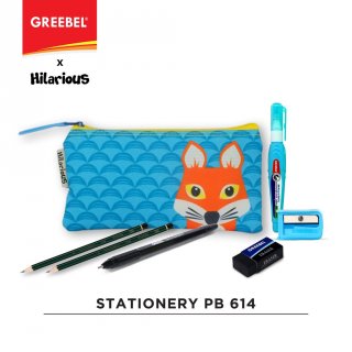4. GREEBEL Paket Stationery Pencil Bag / Tempat Pensil Set 614, Paket Lengkap untuk Sekolah