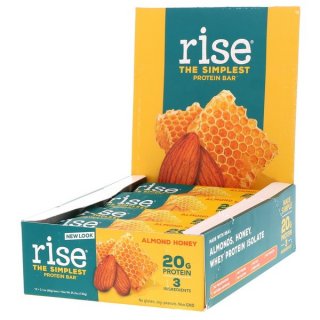Rise Bar THE SIMPLEST PROTEIN BAR Almond Honey, 12 x 60g