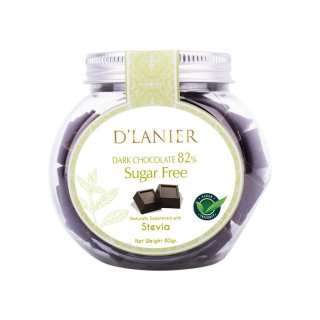 D'Lanier Dark Chocolate 82% with sweetened from Stevia