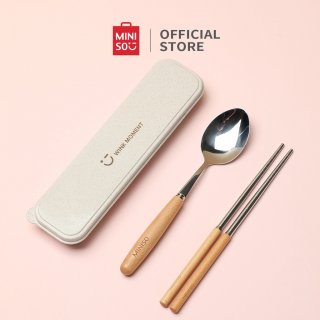 MINISO Alat Makan Sendok Sumpit Stainless Steel