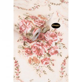 Bunga Pink Dasar Cream Wallpaper
