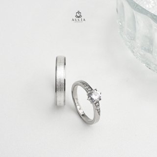 29. Cincin Kawin Couple Bahan Palladium dan Emas Putih by Aulia Jewelry