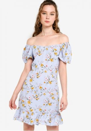 Zalora Young Off Shoulder Fit and Flare Dress