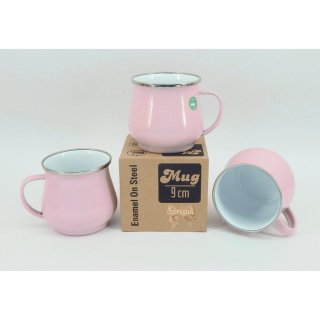 24. Mug Enamel On Steel, Desain Unik dan Warna yang Cute