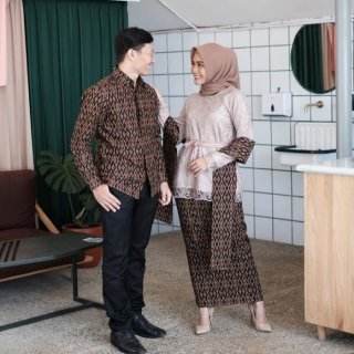 13. NK Batik Couple Set Kebaya Jumbo Xiao Kutu Baru, Brokat Tidak Nerawang
