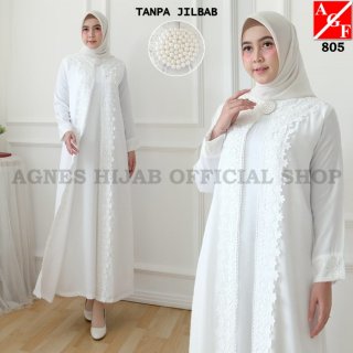 Baju Gamis Wanita #805 STD - Putih - Agnes Fashion88