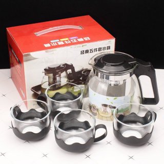 16. Teapot Set Kaca 5in1, Hadiah Pernikahan untuk Pencinta Teh