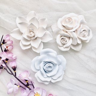27. Ceramic Diffuser Aromatherapy Flower Unscented Pengharum Ruangan - mawar