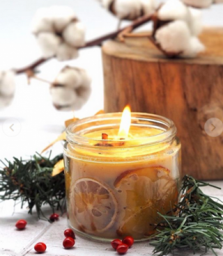 Christmas Orange Clove Aromatherapy Beeswax Candle