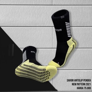 Savior - Anti Slip Socks Kaos Kaki Sepak Bola Futsal Grip Socks Savior Panjang Hitam
