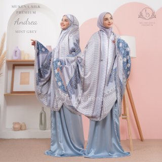 4. BELIMUKENA PREMIUM - Mukena Silk Premium 2in1 Andrea Set Sajadah, Adem dan Lembut
