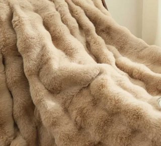 Dunlopillo High Grade Faux Rabbit Throw Blanket Selimut Premium