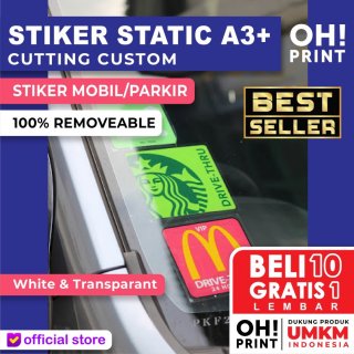 Cetak Stiker Static - Stiker Kaca Mobil ditempel dari Dalam - 1 Sisi