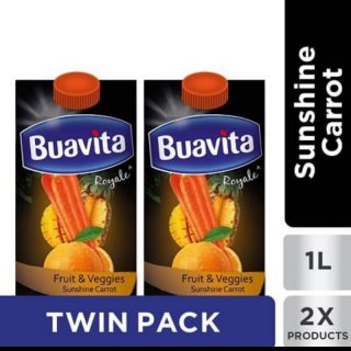 Buavita Sunshine Carrot ukuran 1L fruit& veggies Isi 2 Pcs