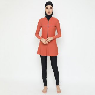 21. OLLA RAMLAN - Basic Burqini Swimwear Baju Renang Muslim Orange