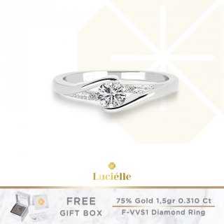 7. Lucielle Jewelry-Cincin Emas Berlian PB141R, Berliannya Bikin Menawan