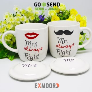 1. Mug Couple Set Tutup Mr & Mrs Always Right