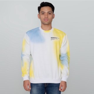 Benhill Sweatshirt Crewneck Tie dye Yellow 484-29150