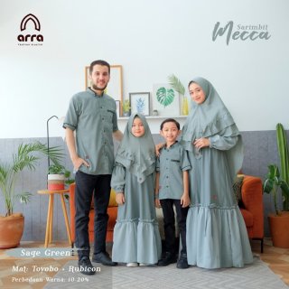 Baju Couple Muslim Keluarga Sarimbit Mecca Sage Green