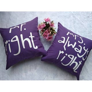 2. Bantal dan Sarung Bantal Couple Mr. RIGHT dan Mrs. ALWAYS RIGHT, Cocok buat Bersantai