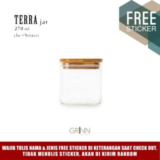 GRINN LIVING Terra Glass Bamboo Jar