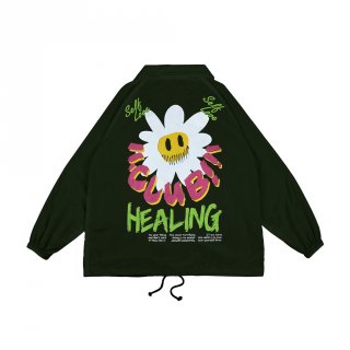 Naughty Badclub Dark Green Windbraker Jacket Healing Club