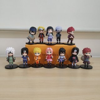 7. 12 pcs/set Action Figure Naruto set Chiby, Menggemaskan karena Ukurannya Mini