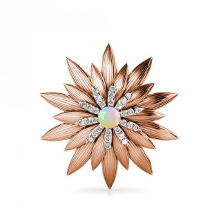 18. Shiny Lotus Brooch - Pin Bros Crystal Memberi Kesan Berkelas