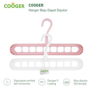 COOGER Hanger 9 in 1 Gantungan Baju dengan 9 Lubang Dapat Diputar 360
