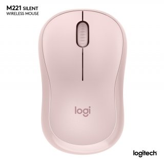 Logitech Mouse Wireless M221 Silent Rose - Wireless Mouse M 221 Pink