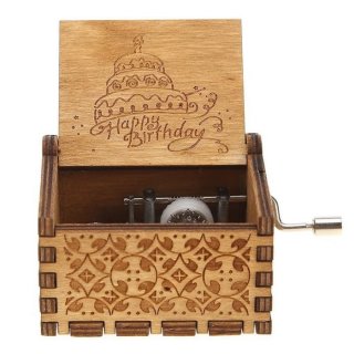 6. Kotak Musik Wooden Music Box Kayu Vintage Kado Hadiah Ulang Tahun 