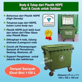 Tempat Sampah Plastik HDPE 1100 L ( Plastic Dust Bin )