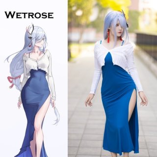 Wetrose Genshin Impact Shenhe Daily Cos Clothes Anime Role-Playing