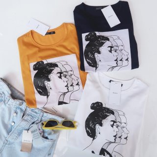 Ellipses.INC T-Shirt / Tumblr Tee / Kaos Wanita Lengan Pendek Faces