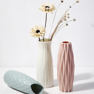 Guci Pajangan Pot Vas Bunga Plastik Dekorasi Rumah Minimalis Aesthetic