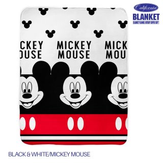 6. CALIFORNIA Selimut Black & White Mickey Mouse, Lembut dan Hangat Menemani Tidur