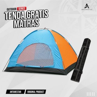 Tenda Camping 4 Orang 200Cm X 200Cm Besar Tenda Camping Antarestar - Multicolor