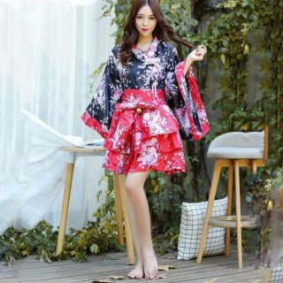 Kostum Cosplay Wanita Kimono Anime Jepang Dengan Pita