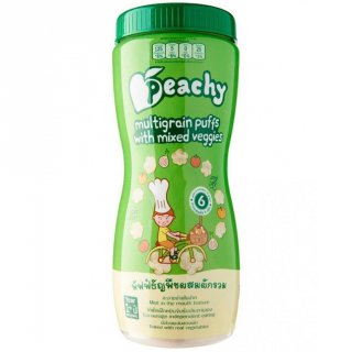 22. Peachy Snack Biskuit Bayi Multigrain Puff with Mixed Veggie, Sereal yang Mudah Dicerna