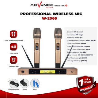 Advance Mic Wireless W-2066 UHF Digital Microphone System Jarak 30 Meter