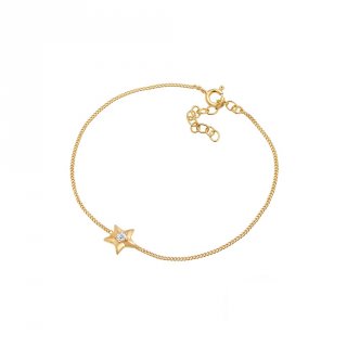 26. Elli Jewelry Perhiasan Wanita Perak Asli - Silver Gelang Star Filigree Gold Plated