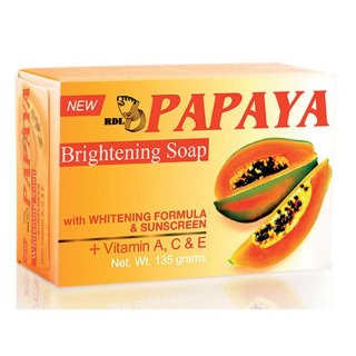 12. Papaya Whitening Soap RDL Brightening Soap, Terbuat dari Bahan Alami Pepaya