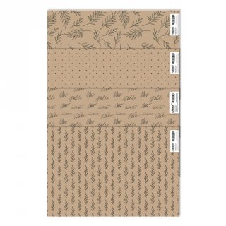 Kertas Kado Aesthetic Harvest / Wrapping Paper isi 4 - Brown Craft