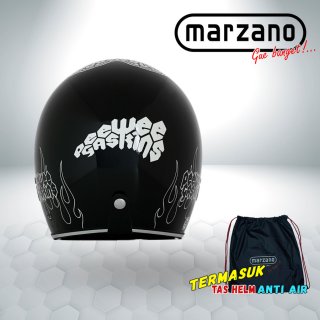 Pee Wee Gaskins x Marzano - Black Flame Retro Helmet 